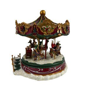 Hawthorne Village “Merry Go Christmas Carousel” 79826 Retired Rotating Figure